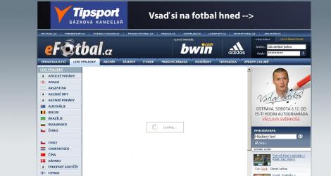 eFotbal.cz – Live výsledky bez JavaScriptu