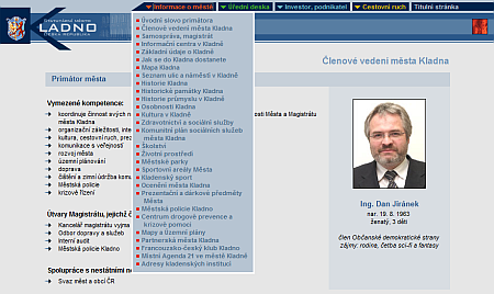 Město Kladno – navigace na podstránce