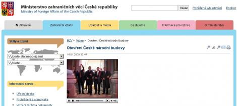 Stránka s videozáznamem na webu Ministerstva zahraničních věcí